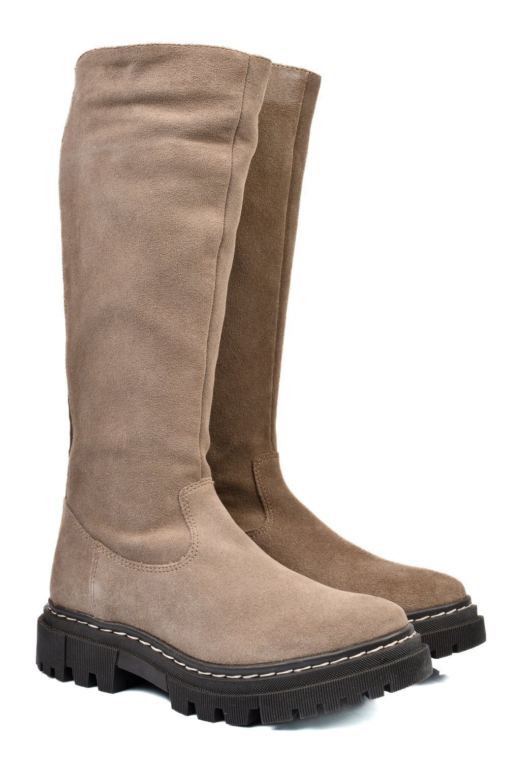 CIZME DAMA PIELE NATURALA INTOARSA TAUPE BS77B063207