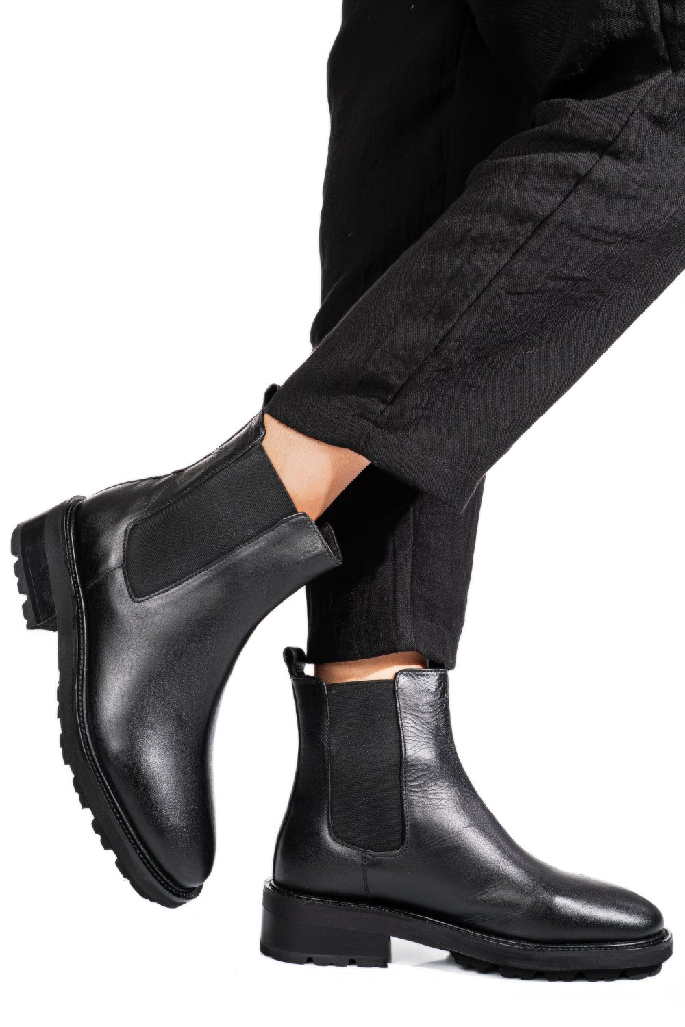 GHETE NEGRE PIELE NATURALA 1S771892