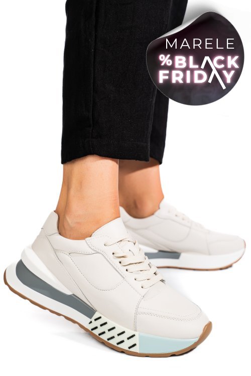 Pantofi sport bej piele naturala fsp001770