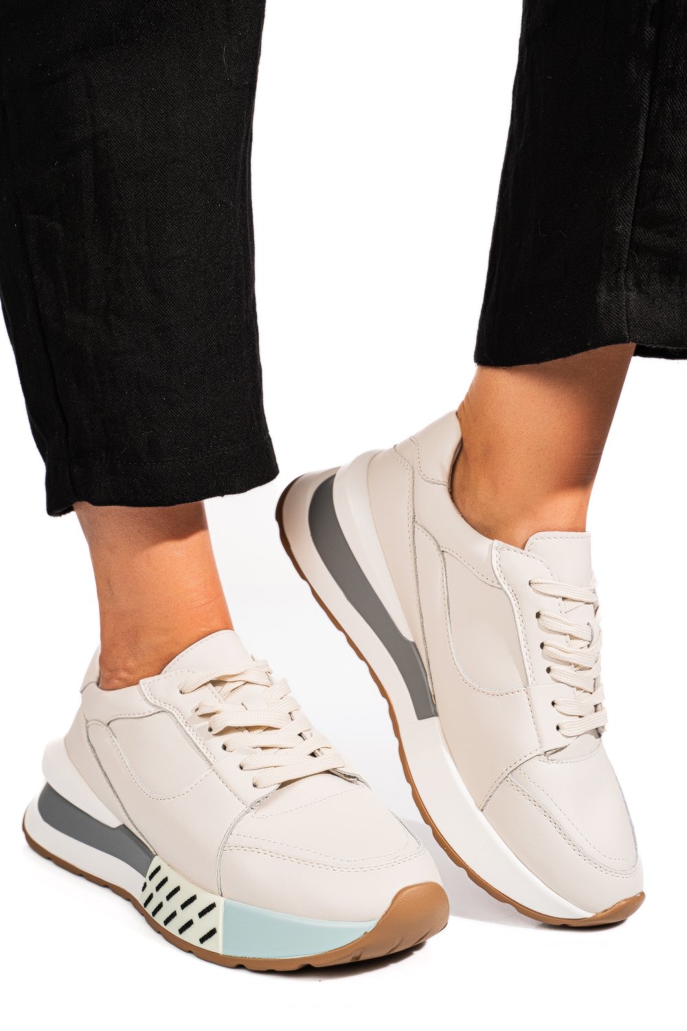 PANTOFI SPORT BEJ PIELE NATURALA FSP001770