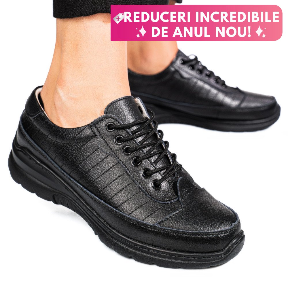 PANTOFI SPORT NEGRI PIELE NATURALA FSP0011801