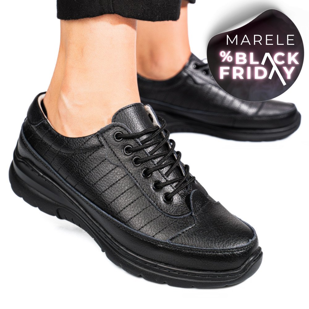 PANTOFI SPORT NEGRI PIELE NATURALA FSP0011801