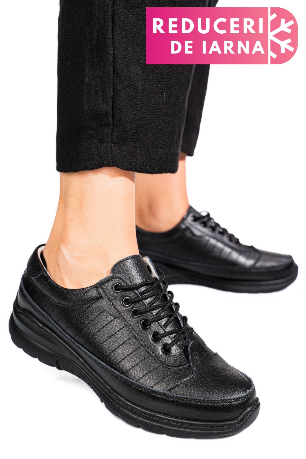 PANTOFI SPORT NEGRI PIELE NATURALA FSP0011801