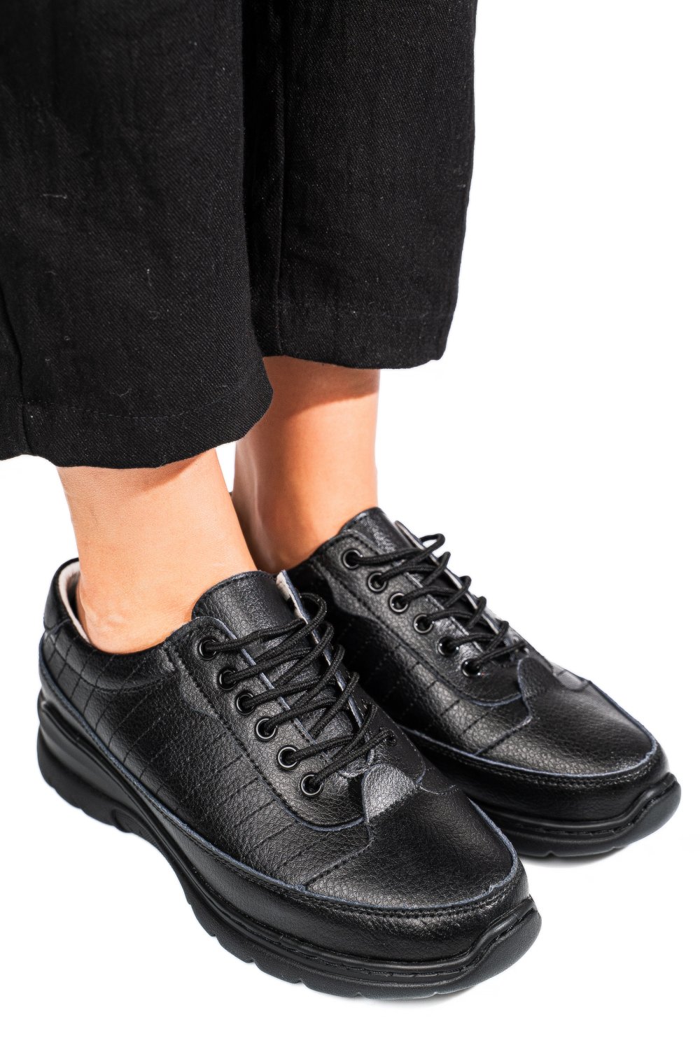 PANTOFI SPORT NEGRI PIELE NATURALA FSP0011801