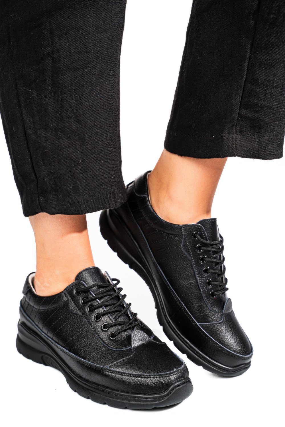 PANTOFI SPORT NEGRI PIELE NATURALA FSP0011801