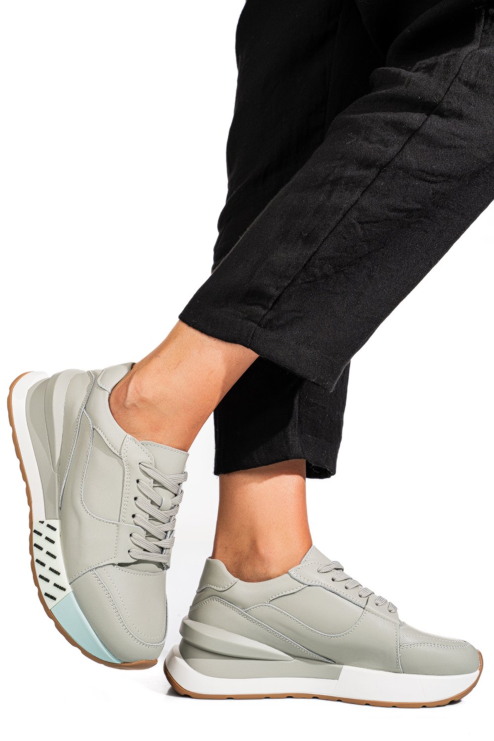 PANTOFI SPORT OLIVE PIELE NATURALA FSP001770