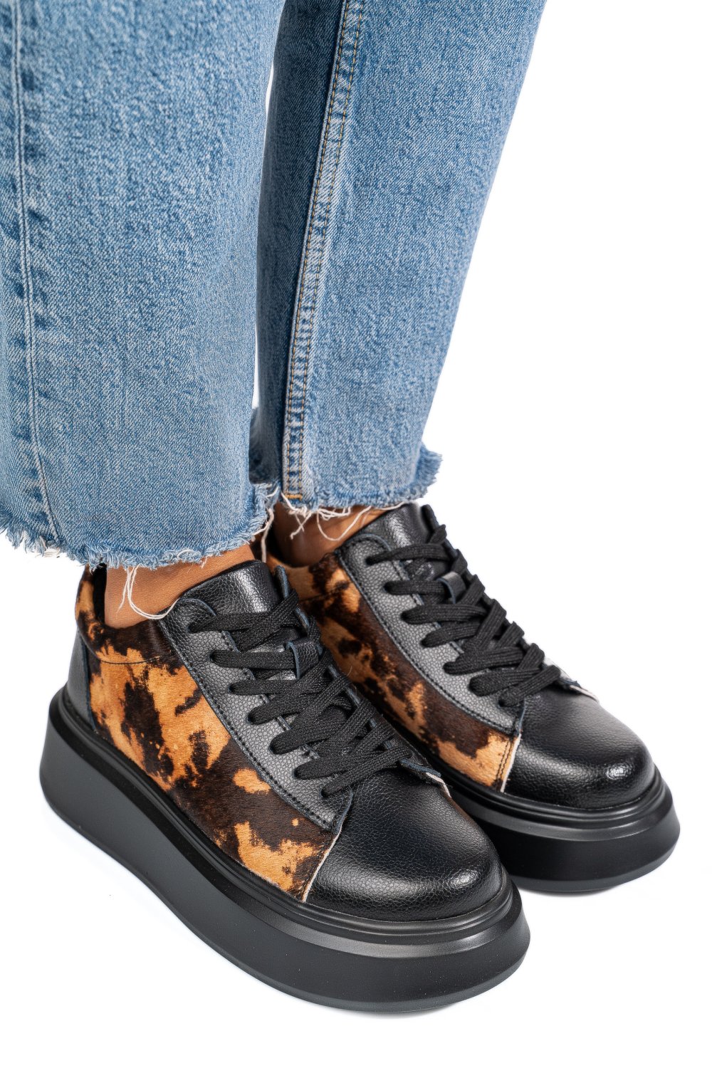 PANTOFI SPORT NEGRI PIELE NATURALA 8SP8456