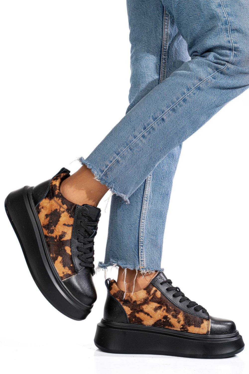 PANTOFI SPORT NEGRI PIELE NATURALA 8SP8456