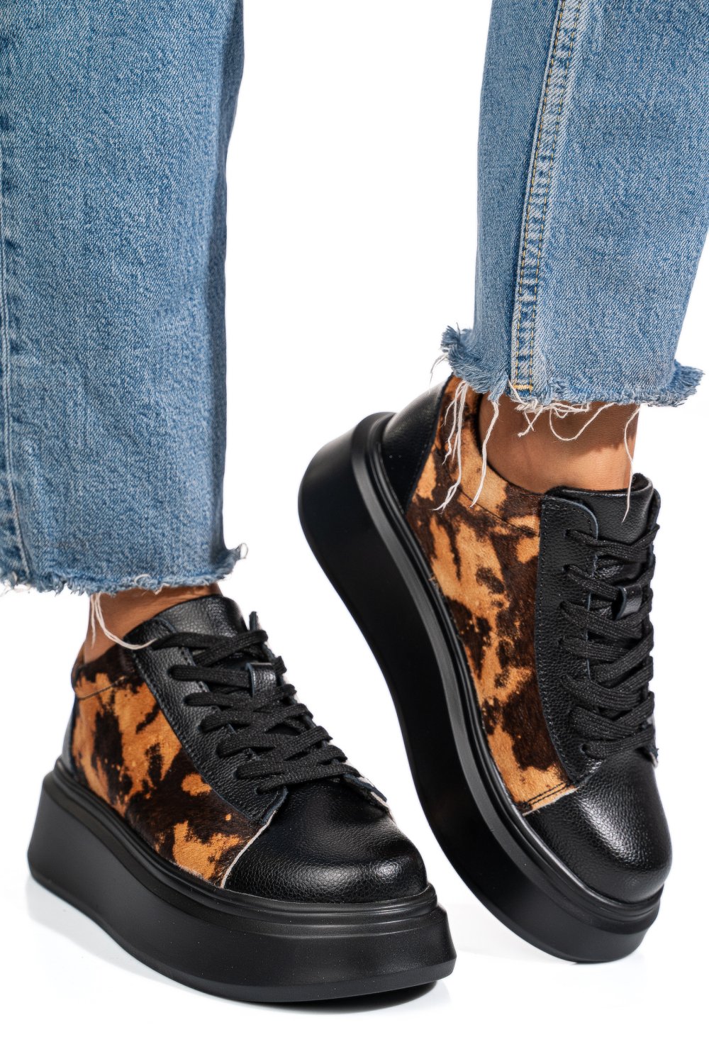 PANTOFI SPORT NEGRI PIELE NATURALA 8SP8456