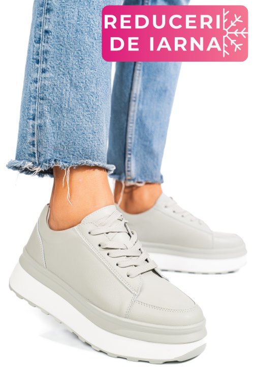 Pantofi sport olive piele naturala fsp001777