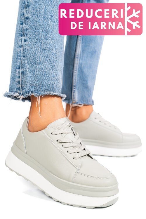 Pantofi sport olive piele naturala fsp001777