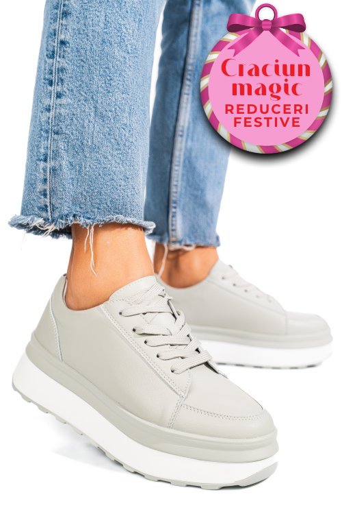 Pantofi sport olive piele naturala fsp001777