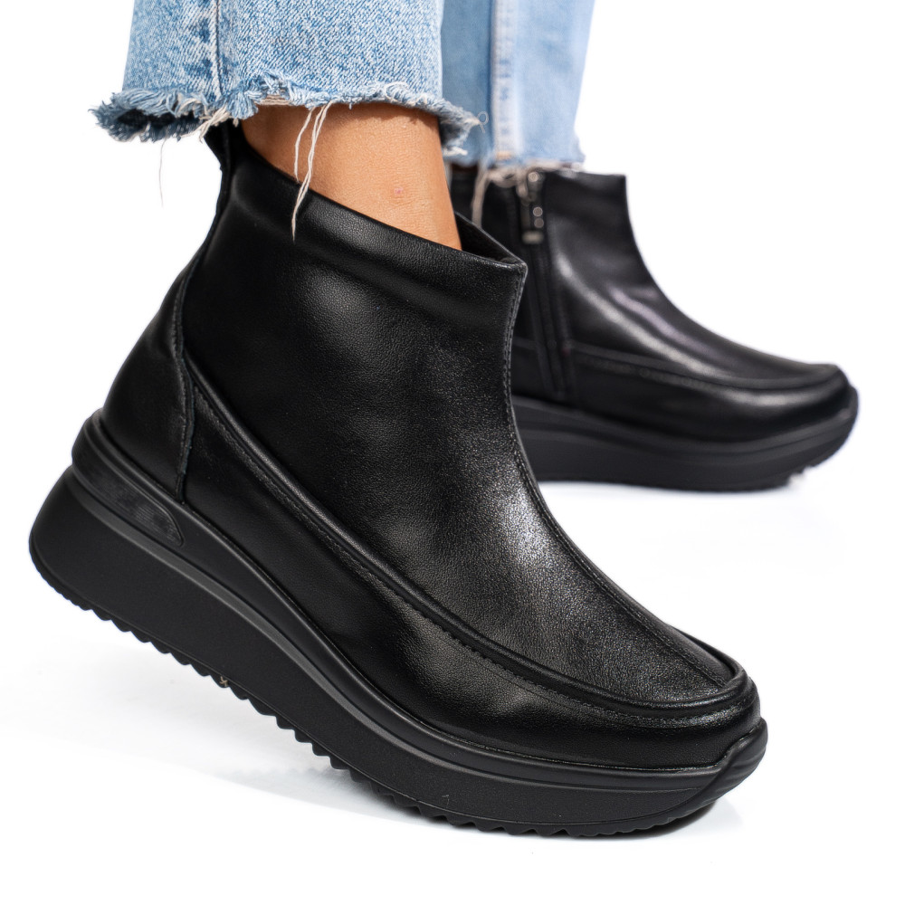 GHETE NEGRE PIELE NATURALA TSP3084