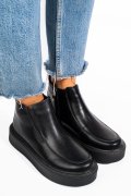 GHETE NEGRE PIELE NATURALA TSP3086