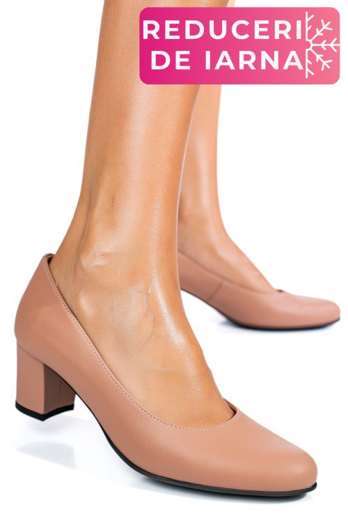 Pantofi nude piele naturala 1pc507