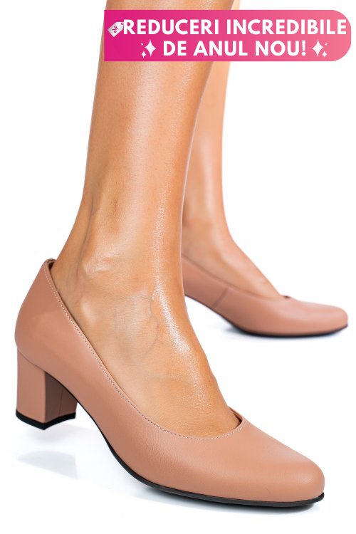 Pantofi nude piele naturala 1pc507