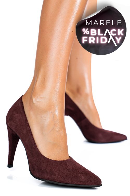 Pantofi visinii piele naturala intoarsa 1pc910