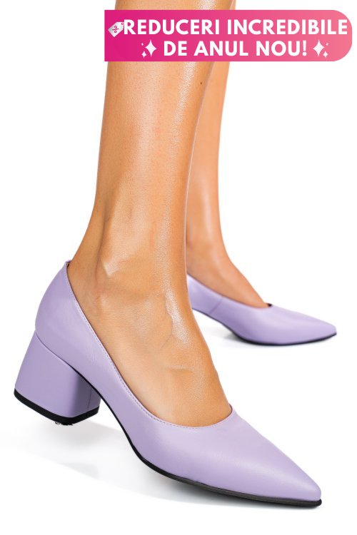 Pantofi lila piele naturala 1pc450