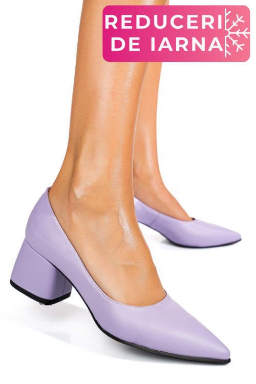 Pantofi lila piele naturala 1pc450