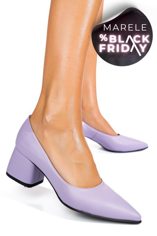 Pantofi lila piele naturala 1pc450
