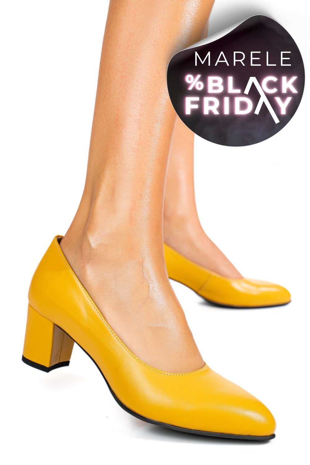 PANTOFI GALBENI PIELE NATURALA 1PC420B