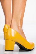 PANTOFI GALBENI PIELE NATURALA 1PC420B