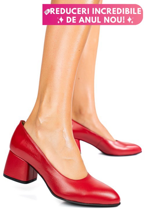Pantofi rosii piele naturala 1pc450