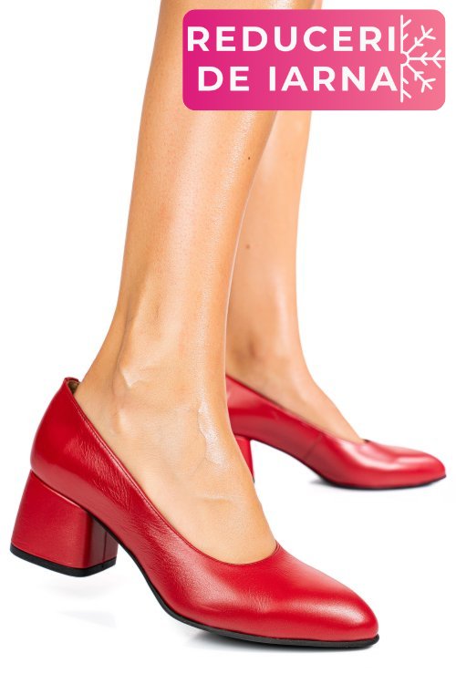 Pantofi rosii piele naturala 1pc450