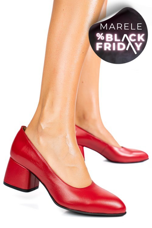 Pantofi rosii piele naturala 1pc450