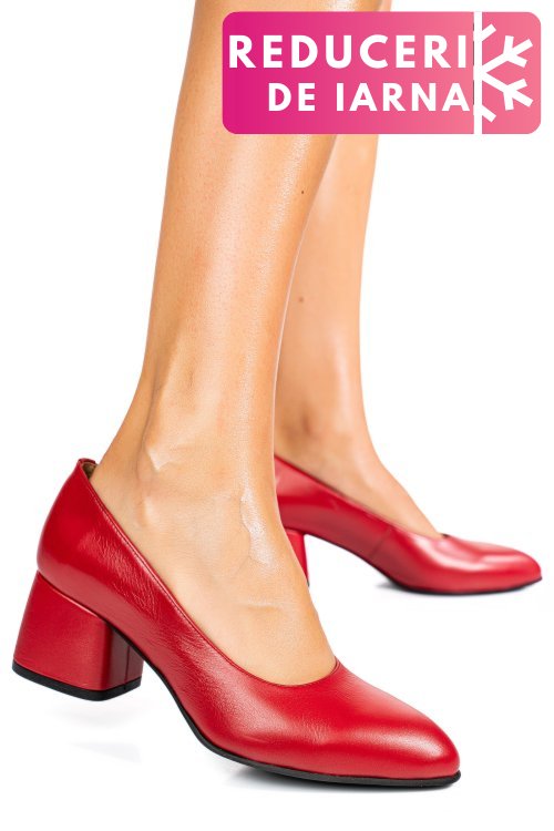 Pantofi rosii piele naturala 1pc450