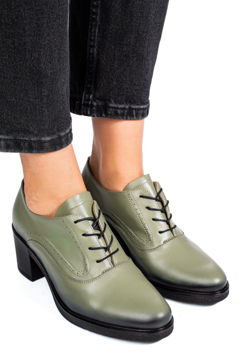 BOTINE OLIVE BLACK PIELE NATURALA 0PC17