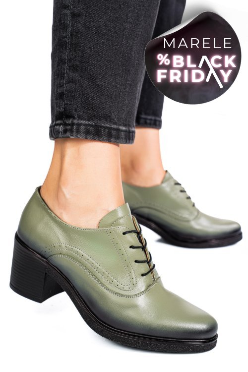 Botine olive black piele naturala 0pc17