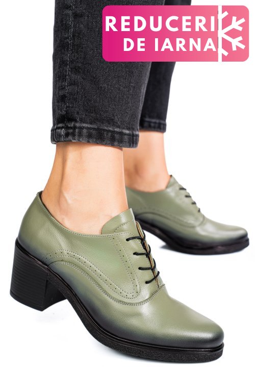 Botine olive black piele naturala 0pc17