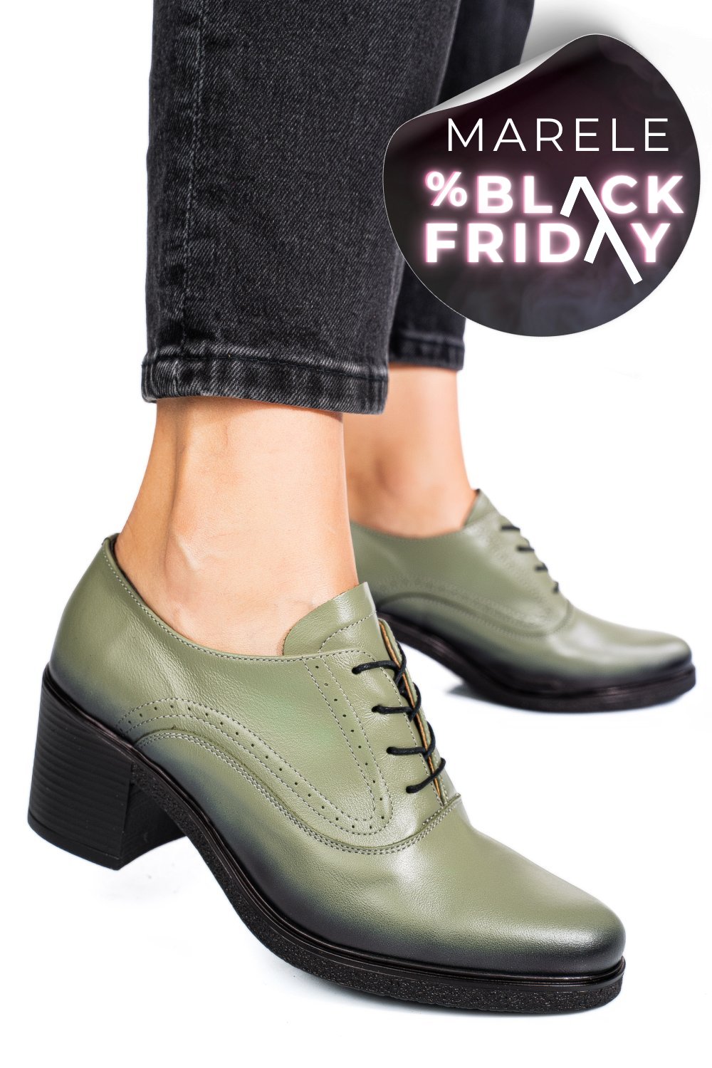 BOTINE OLIVE BLACK PIELE NATURALA 0PC17