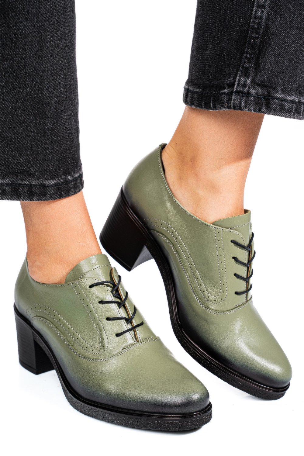 BOTINE OLIVE BLACK PIELE NATURALA 0PC17