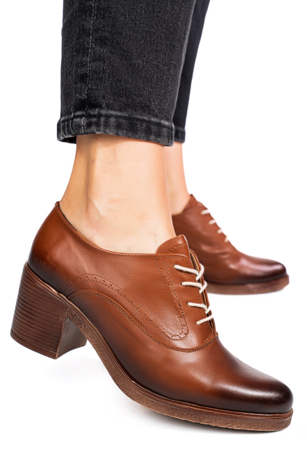 BOTINE BROWN PIELE NATURALA 0PC17