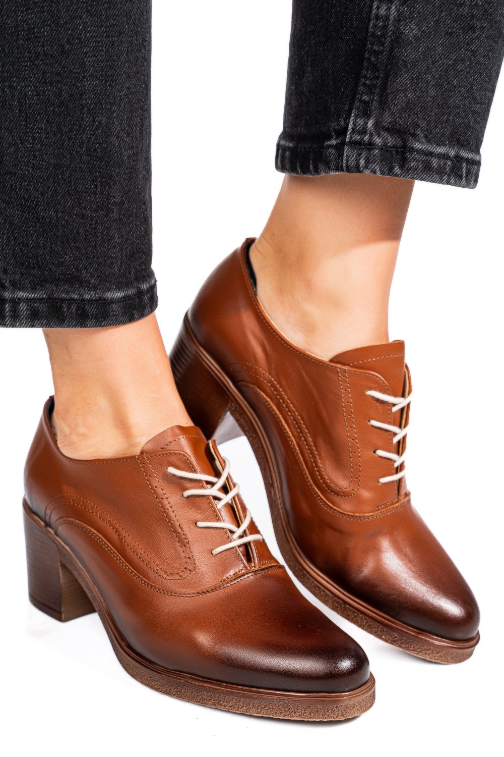 BOTINE BROWN PIELE NATURALA 0PC17