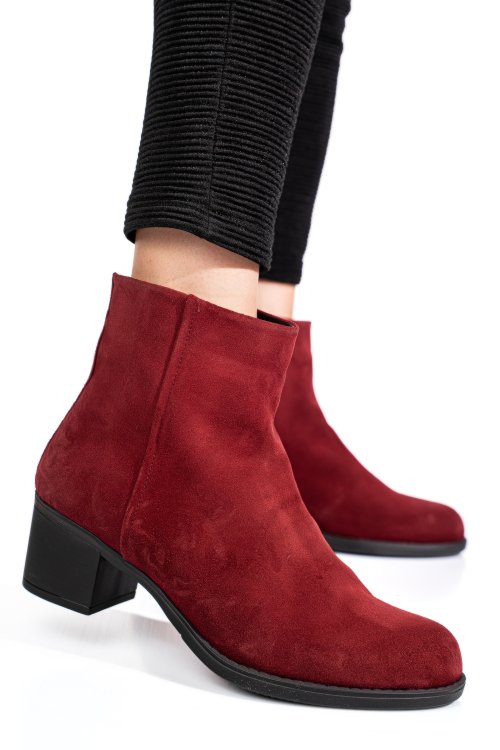 Botine visinii piele naturala intoarsa 3s77871