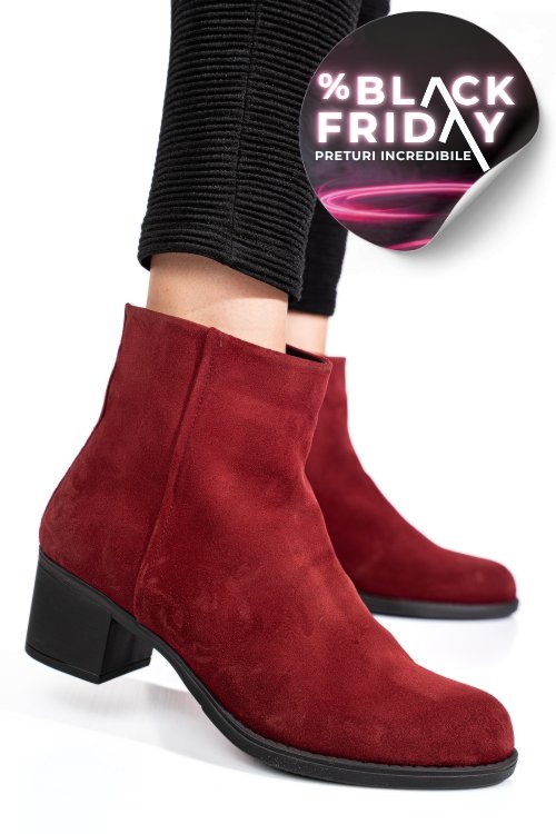 Botine visinii piele naturala intoarsa 3s77871