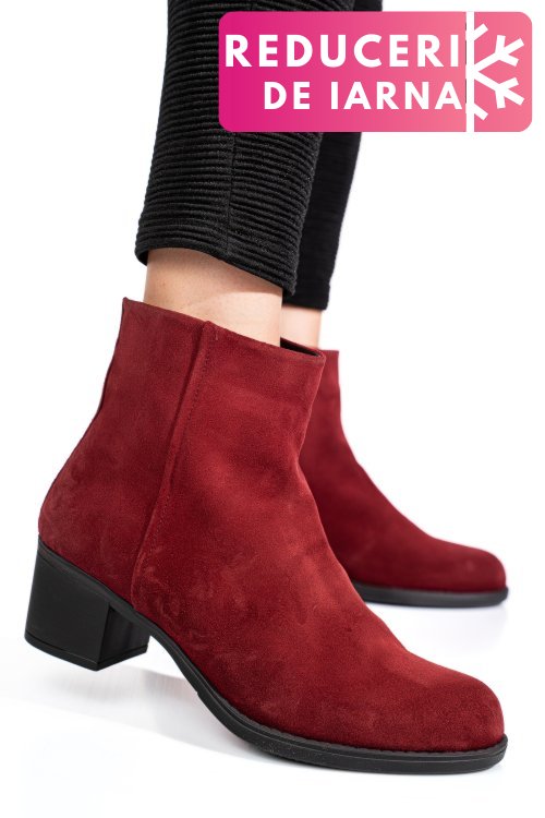 Botine visinii piele naturala intoarsa 3s77871