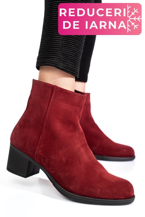 Botine visinii piele naturala intoarsa 3s77871