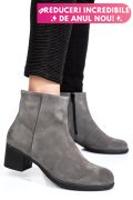 BOTINE GRI PIELE NATURALA INTOARSA 3S77871