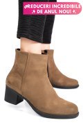 BOTINE TAUPE PIELE NATURALA INTOARSA 3S77871