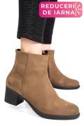 BOTINE TAUPE PIELE NATURALA INTOARSA 3S77871