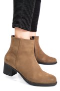 BOTINE TAUPE PIELE NATURALA INTOARSA 3S77871
