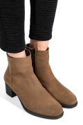 BOTINE TAUPE PIELE NATURALA INTOARSA 3S77871