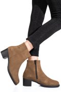 BOTINE TAUPE PIELE NATURALA INTOARSA 3S77871