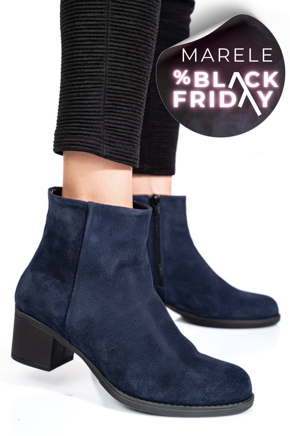 BOTINE ALBASTRE PIELE NATURALA INTOARSA 3S77871