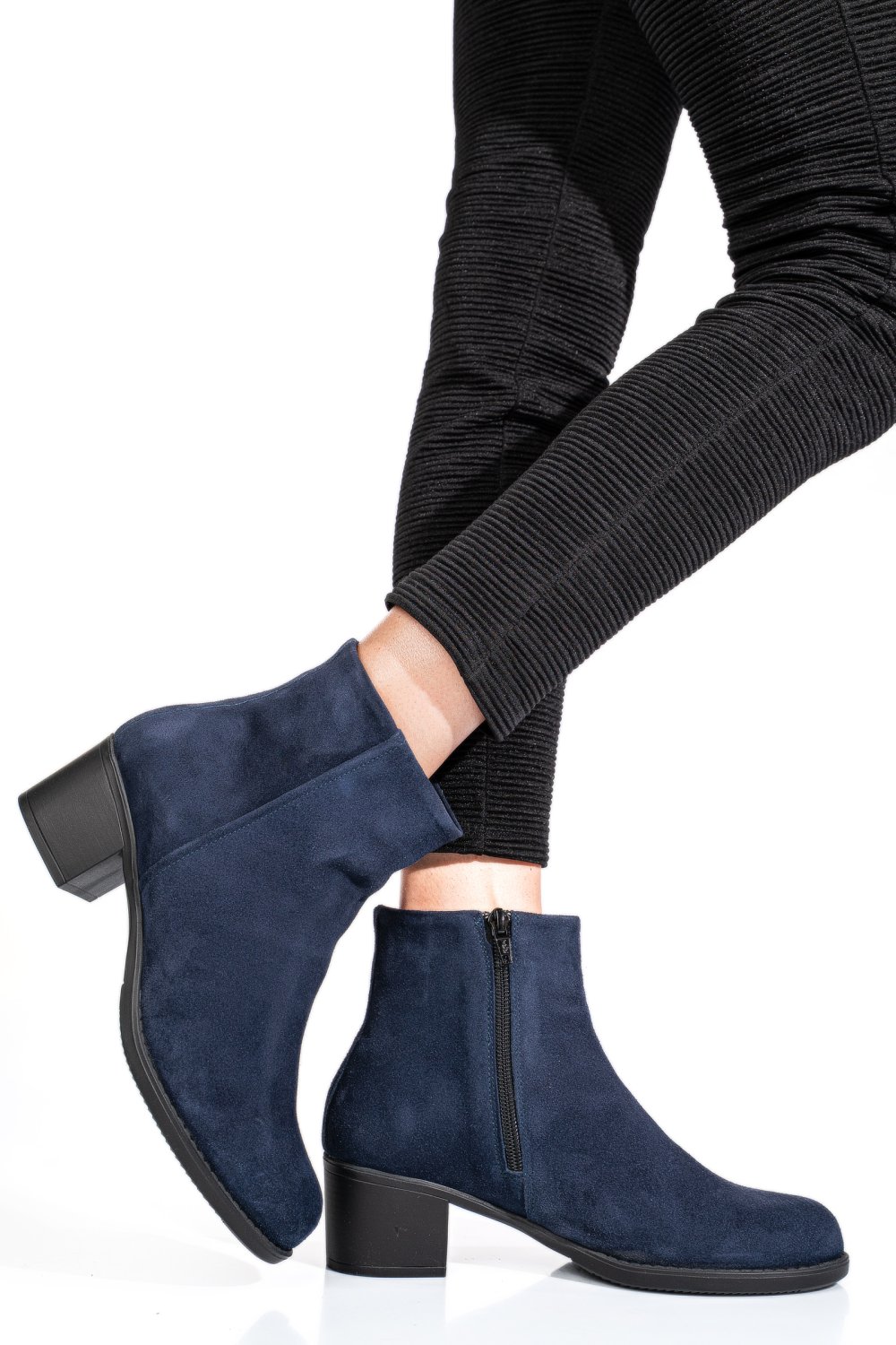 BOTINE ALBASTRE PIELE NATURALA INTOARSA 3S77871