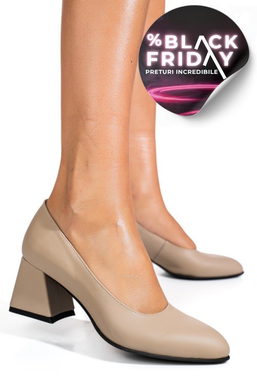 Pantofi bej piele naturala 5s77003